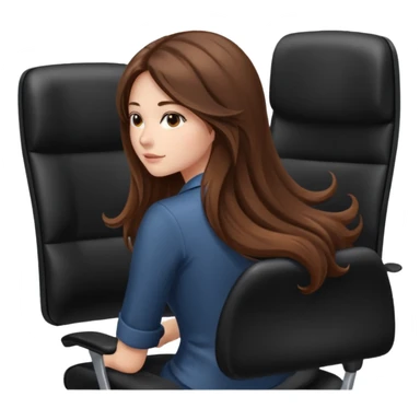Woman from the Back of head with long hair sitting on an office chair sticker