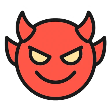 devil color outline icon style sticker