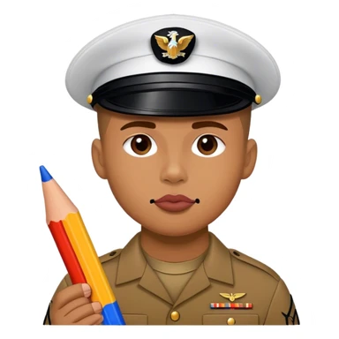 US marine eating a crayon sticker