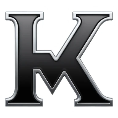 letters BLK black font with silver outline sticker