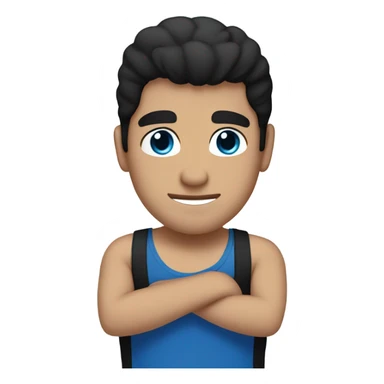 Mexican man with brown eyes hugging white girl with black hair and blue eyes sticker