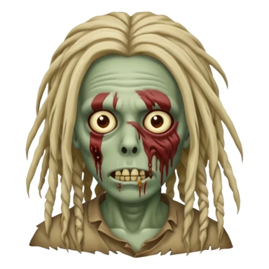 create zombie with dreadlocks nah have some of them coverings his face no have some cover his face sticker