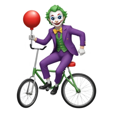 Unicyclist Joker with one wheel  sticker