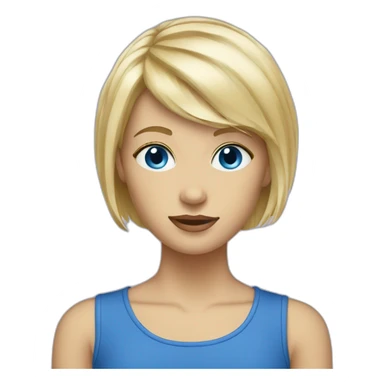 blond-girl-short-hair-and-curtain-fringe-with-blue-eyes sticker