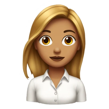 Chica de ojos rojos y cabello castaño sticker