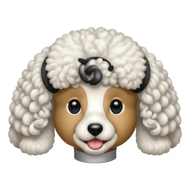 poodle with fluffy ears sticker