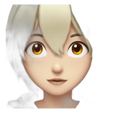 anime dark hair orange eyes sticker