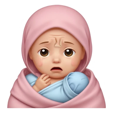 crying swaddled baby sticker