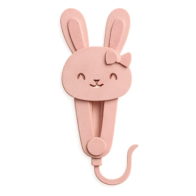 chibi hair straightener-bunny hybrid, tiny bow, gentle happy face, soft pink, full-body sticker