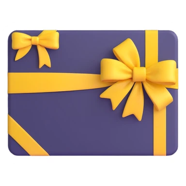 A gift card with a yellow bow, vibrant and colorful sticker