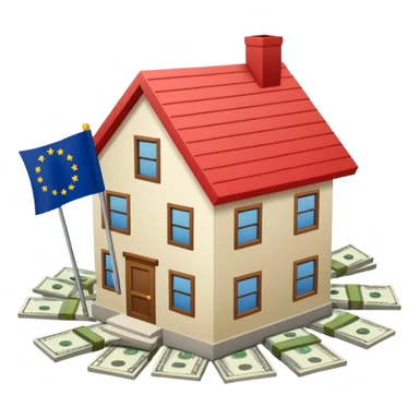 eua flag money house sticker