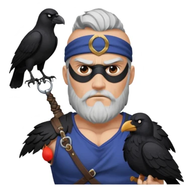odin with eyepatch and raven on his shoulder sticker
