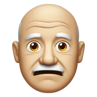Mad balding old fat man with red face sticker