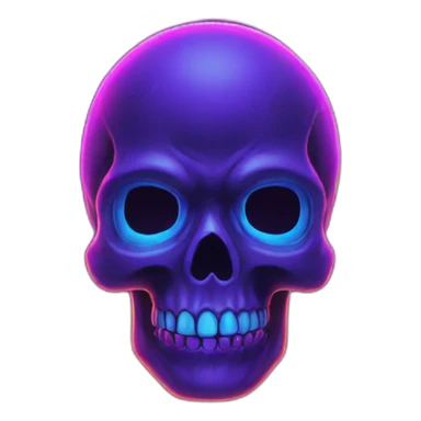 Neon skull sticker