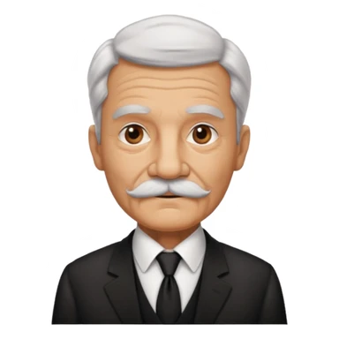 mustached old waiter man sticker