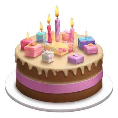 happy birthday presents cake sticker