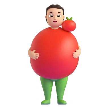 pregnant man with tomato belly sticker