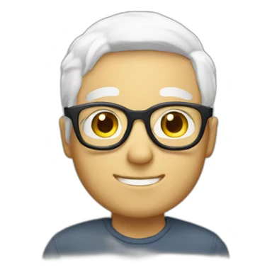 white hair with glasses boy sticker