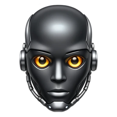 Black cyborg sticker