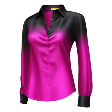 Realistic isolated side view of a black and hot pink shiny silk blouse. sticker