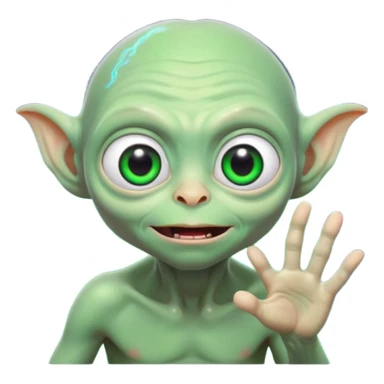 Neon gollum in space sticker