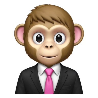  monkey with black shirt,pink tie sticker