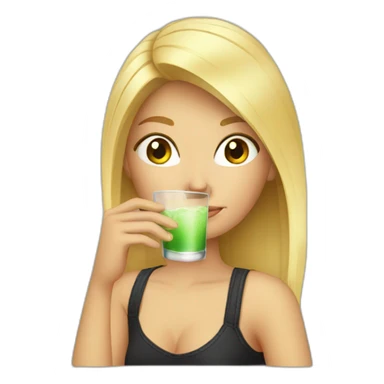 blonde girl drinking tequila sticker