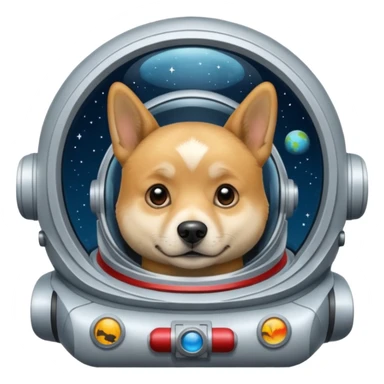 perro rubio sentado de nave espacial sticker