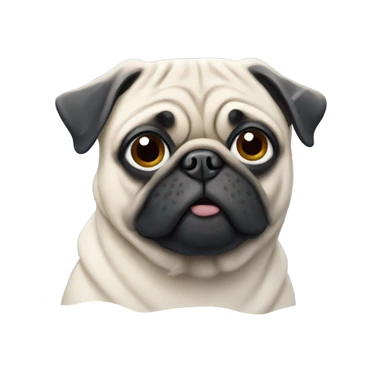 Pug in snow sticker