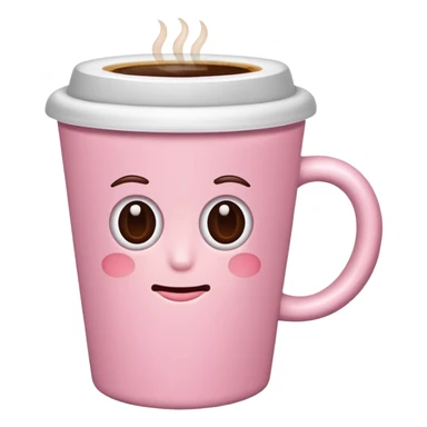 light-pink cup of coffee, no emotions sticker
