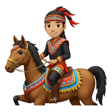 shaman riding horse wearing racing cloth black with number sticker
