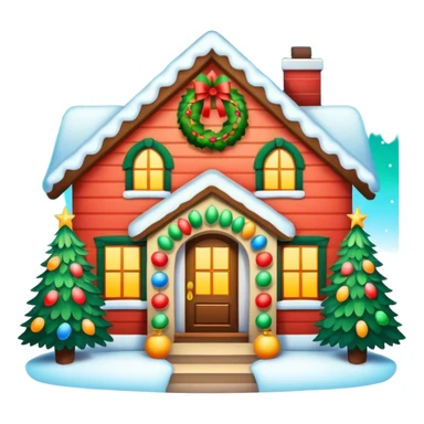 A house decorated for Christmas sticker