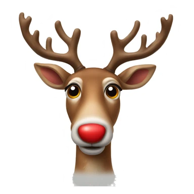 Realistic red nose reindeer sticker