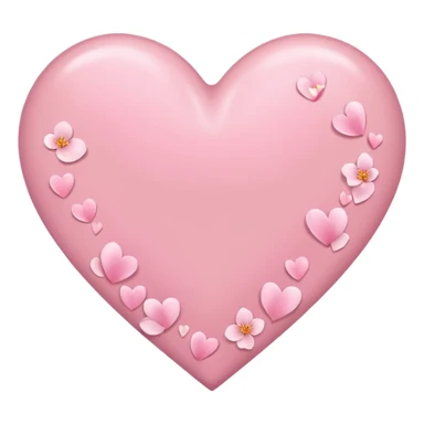 pink heart emoji with subtle sakura petal texture sticker