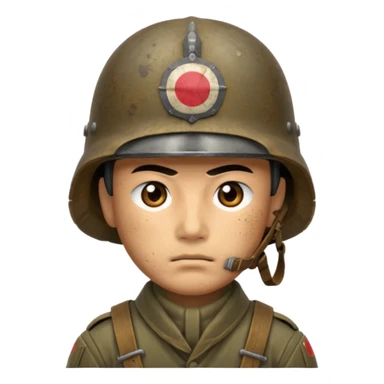 japanese ww2 soldier face sticker