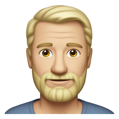 middle aged english man, short slicked back hair blonde, blonde medium length size full beard, in a smart unbuttoned shirt. sticker
