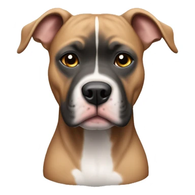 Pitbull with tan fur and a black face with gray hairs sticker