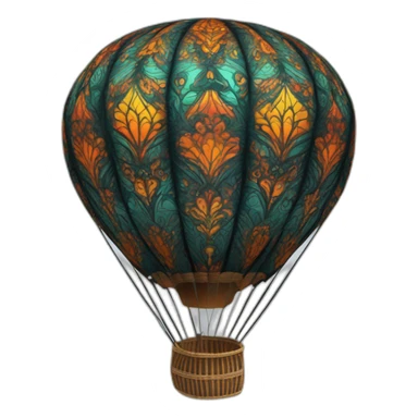 Mandala darker colorful Fractal pattern hot air Balloon sticker