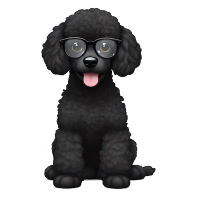 Black Poodle wearing glasses hug sticker