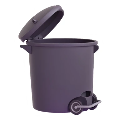 Draw a Pixar-style trash can. The view should be at a high angle. Do not use the face, eye, and mouth. sticker
