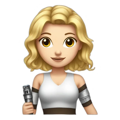 Sexy white girl holding lightsaber sticker