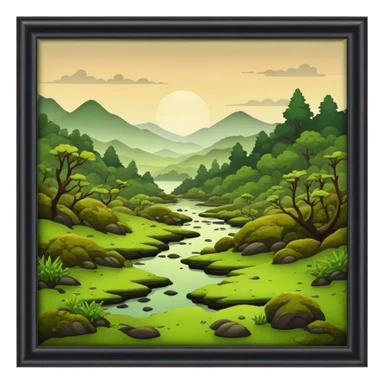 Green-brown-mossy-dusky-dull-aesthetic-scenic-scenery-Decoration sticker
