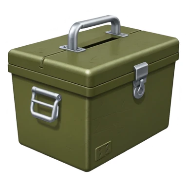 generate a very realistic closed weapon supply box sticker