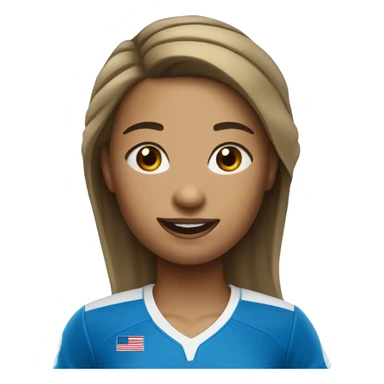 Make a girl who plays volleyball in a blue jersey sticker