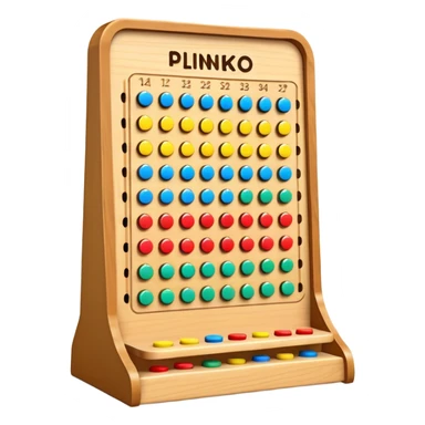 plinko board with score zones at the bottom sticker