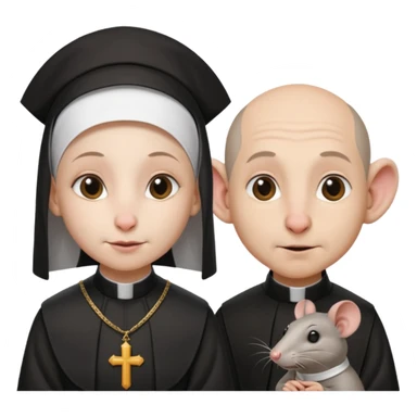 A female rat catholic nun and a male rat catholic priest sticker
