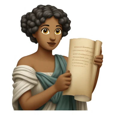 Sappho holds a scroll in her hand sticker