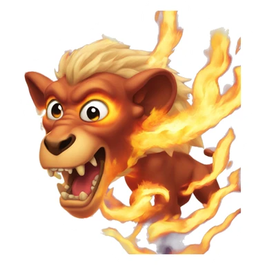 Chimera with a lot of fire around them sticker