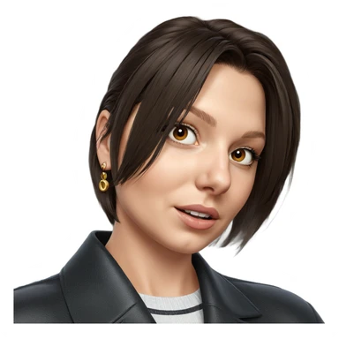 brown-eyed girl portrait with earrings sticker