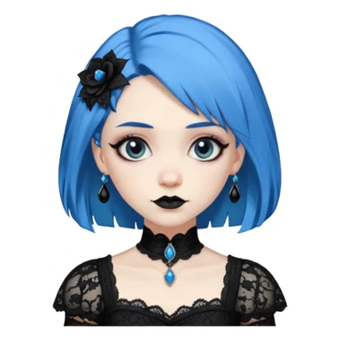 blue haired old goth princess sticker